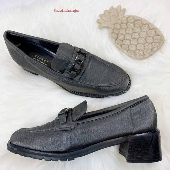 Stuart Weitzman Shoes - Stuart Weitzman Vintage Gray Slip On Heel Loafers!